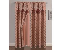 Golden Leinen ragad Collection 2pc Vorhang Set mit Angesetztem Volant und Backing 139,7 x 213,4 cm je 2 Panels of 55 X 84 Each Orange