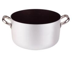 Pentole Agnelli Platinum Schmortopf aus Aluminium, mit 2 Griffen aus Edelstahl 45 cm Silber/schwarz