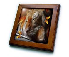 3dRose FT 6604 _ 1 Tiger und der Butterflies-Tiger Fractalius Art-Framed Fliesen, 8 20,3 cm