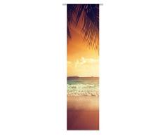 Home Fashion Tropico Schiebevorhang Digitaldruck, Stoff, Natur, 245 x 60 cm