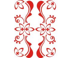 INDIGOS 4051095048138 Wandtattoo w422 Pflanze Blume, 96 x 69 cm, rot