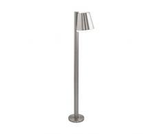 EGLO Außen-Stehlampe Caldiero, 1 flammige Außenleuchte, Wegeleuchte aus Edelstahl und Kunststoff, Farbe: Silber, weiß, Fassung: E27, IP44