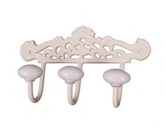 French Kitchen Collection Hakenleiste, 3 Haken, Elfenbeinfarben