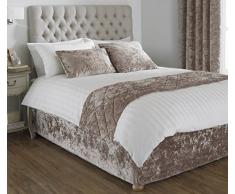 Paoletti Verona Diwan Bettgestell, Pannesamt, wrap-p1, Polyester, Oyster Beige, Doppelbett
