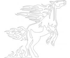 INDIGOS 4051095041153 Wandtattoo w336 Pferd Tribal Wandauskleber in 3 Größen, 120 x 111 cm, weiß