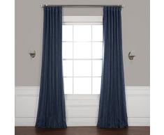 HPD Half Price Drapes BOCH-LN1853-120 Verdunkelungsvorhang aus Kunstleinen, 50 x 120 cm, Indigo