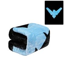 Batman Emblem wendbar Super Soft Luxus Bettwäsche, Mikrofaser, schwarz, 5pc Full Comforter Set + Beach Towel
