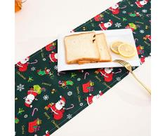Zwirelz Weihnachts-Tischläufer, Jute, Baumwolle, roter Büffelkaro, kariert, Tischläufer, Elch, Weihnachtsmann, Tischläufer, für Weihnachten, Abendessen, Urlaub, Geburtstag, Party, Zuhause, Dekoration, drinnen und draußen Typ9#11.8x180.8