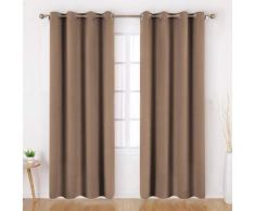 Homeideas Verdunkelungsvorhänge – Set mit 2 Paneelen, Raumverdunkelungsvorhänge/Vorhänge, Thermo-Ösen, für Schlafzimmer und Wohnzimmer, Polyester, cappuccino, W52 X L96