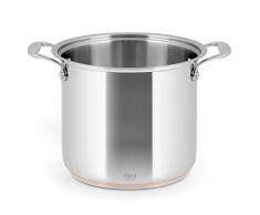 H+H Kupfer Kochtopf 2 Griffe, Edelstahl, Grau