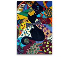 Premium Textil-Leinwand 80 x 120 cm Hoch-Format Gentleman-Kätz, Petra Kolossa, Acryl auf Leinwand, 70x50, 2017 | Wandbild, HD-Bild auf Keilrahmen, Fertigbild auf hochwertigem Vlies, Leinwanddruck von Petra Kolossa