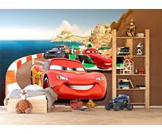 AG Design FTDXXL 0255 Disney Cars 2, Papier Fototapete Kinderzimmer- 360x255 cm - 4 teile, Papier, multicolor, 0,1 x 360 x 255 cm