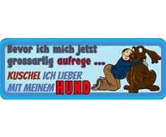 Schatzmix Spruch kuschel Lieber mit Meinem Hund Metallschild 27x10 cm Wanddeko tin Sign Blechschild, Blech, Mehrfarbig, 20x30 cm