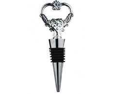 Cassiani Einzigartige Herz Wein Stopper und Flaschenöffner Silber