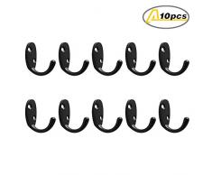 Alise Kleiderhaken für Badezimmer, Schlafzimmer, Garderobe, Küche, Schuh, Schrank, Garage, Schwarz