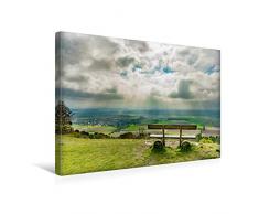 Premium Textil-Leinwand 45 x 30 cm Quer-Format Hesselberger Bank mit Panoramablick | Wandbild, HD-Bild auf Keilrahmen, Fertigbild auf hochwertigem Vlies, Leinwanddruck von Tina Rabus