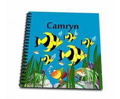 3dRose DB 52866 _ 2 bunten Pflanzen und Fische Design mit einem persönlichen weiblich Name Camryn-Memory Buch, 12 von 30,5 cm