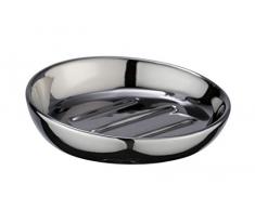 WENKO Seifenablage Badi - Seifenschale, Keramik, 11,5 x 3 x 11,5 cm, chrom