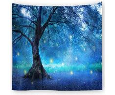 KRWHTS Magic Home Decor Kollektion, Laternen und Lampen hängen auf Einem AST Deko Backyard Party Illustration, Schlafzimmer Wohnzimmer Wohnheim Wandbehang Tapisserie