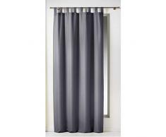 Douceur d Intérieur Vorhang hat Schlaufen 140 x 260 cm, einfarbig, Polyester, Beton, 260 x 140 cm