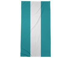 ArtVerse NFS Miami Football Stripes Strandtuch, Mikrofaser, 36 x 72, Aqua und Weiß