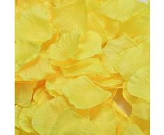 TangTanger Künstliche Rosenblätter aus Seide, romantische Dekoration, Geburtstag, Hochzeit, Party, Dekoration, 2000 Stück gelb