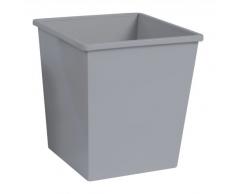 5 Star Abfalleimer aus Metall, rechteckig, eisern, kratzfest, 27 l, 325 x 325 x 350 mm, silberfarben metallisch