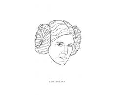 Komar Wandbild Star Wars Classic Force Faces Leia | Kinderzimmer, Jugendzimmer, Dekoration, Kunstdruck | ohne Rahmen | WB101-50x70 | Größe: 50 x 70 cm (Breite x Höhe)