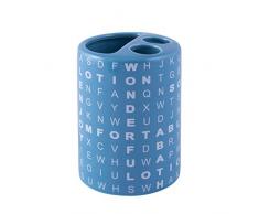 AWD Zahnbürstenhalter, blau und weiß, Keramik mit Buchstaben Muster - ENZO Bad-Accessoires Serie - AWD Interior