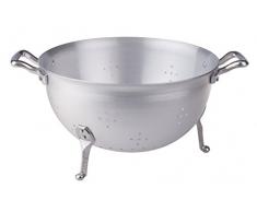 Pentole Agnelli Nudelsieb A 3 Füße, BLTF-Aluminium, mit 2 Griffen aus Edelstahl, Silber 20 cm Silber/schwarz
