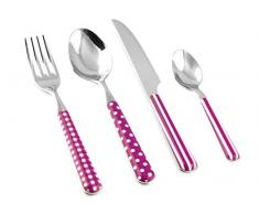 Home Provence Besteck-Service, Griff-Dekor, Stahl, Lila, 24 Stück
