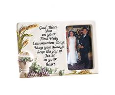 Erste Kommunion Kelch und Trauben Tisch Bilderrahmen, 3 1/5,1 x 12,7 cm
