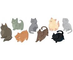 PLAGE Gatos Deko Wandaufkleber Katzen, Vinyl, Colorful, 68 x 0.1 x 24 cm