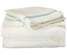 Posh Home Bettlaken-Set, Bestickt, Doppelbett, Doppelbett, Blau