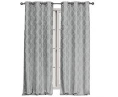 Set von 2 Panels – Royal Tradition – lafayette- Jacquard GROMMENT Fenster Vorhang Panels, Polyester, grau, 76-Wx108-L