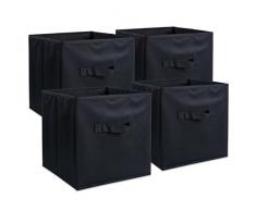 DII Stoff-Aufbewahrungsbehälter für Kinderzimmer, Büros und Zuhause, Behälter sind passend für Standard-Organizer Small (4) schwarz