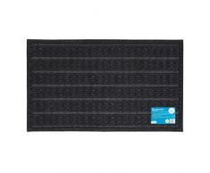 JVL Umweltfreundlich Knit Design Schaber Fußmatte, Kabel 45 x 75 cm, 100% PET Polyester, 15% recyceltem Gummi hergestellt, anthrazit, 45 x 75 x 1 cm
