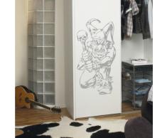 INDIGOS 4052166159715 Wandtattoo w903 Restwelligkeit Clowns Wandaufkleber 120 x 61 cm, silber