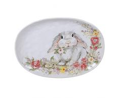 Certified International 23235 Sweet Bunny Servierplatte, oval, 43,8 x 31,7 cm, mehrfarbig