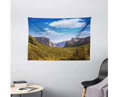 Sunset Tapisserie Saguaro Kaktus Decor, Sun in die Western Desert prickly-pear Kaktus Southwest Texas National Park, Schlafzimmer Wohnzimmer Wohnheim, zum Aufhängen 203,2 x 152,4 cm, orange blau grün, Textil, Multi 7, 80 W By 60 L