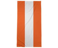 ArtVerse NFS Miami Throwback Football Stripes Strandtuch, Mikrofaser, 36 x 72, Orange und Weiß