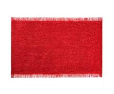 Eurofirany Platzset Untersetzer Telleruntersetzer Platzmatten Tischset Platzdecken Platzdekchen für 6 Personen 6 teilig Tisch Unterlage Rechteckig, Rot, 30x45cm