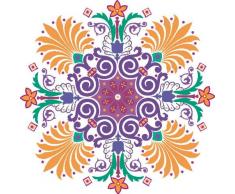 Indigos 4051719700527 Wandtattoo MF009 wundervolles Ornament Blumen Tribal 80 x 79 cm