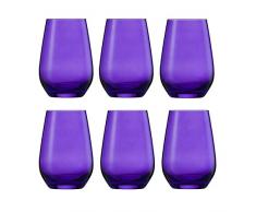 Schott Zwiesel Vina Spots Wasserglas, Kristallglas, violett, 8.1 cm, 6