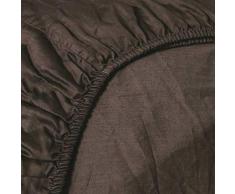 Heckett Lane 100% Baumwolle Perkal Spannlaken Topper 200x200+12 cm. Chocolate Brown