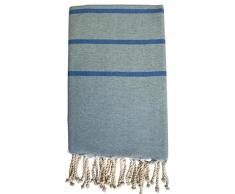 HR Decoraction Zoe Strandtuch, Baumwolle, blau, 200x100x0.5 cm