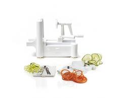 Silikon-Backgeschirr mit Gemüse- und Obstschneider mit DREI Klingen, Kunststoff, weiß