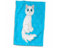 3D Rose Kawaii Katzen niedlich Weiß Kitty Handtuch Sport Handtuch 15x22