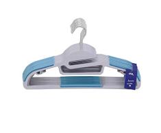 JVL Premium Range Kleiderbügel, S-Form, platzsparend, rutschfest, Einheitsgröße, Blau, 100 Stück
