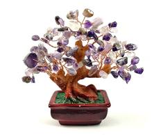 NYKKOLA Mix Edelstein Amethyst Rose Citrin Karneol klar Quarz Feng Shui Pflanzen & Blumen künstliche Bäume Large violett
